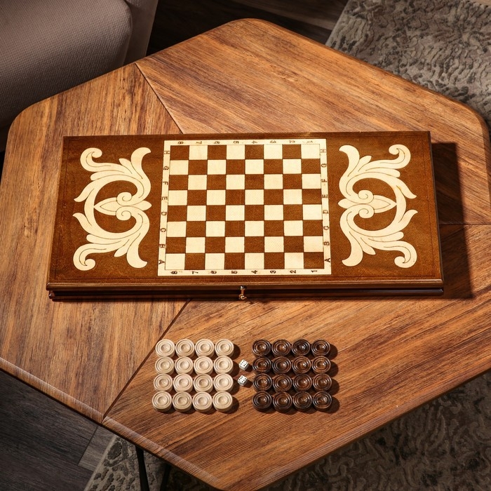 Нарды ручной работы Нарды ручной работы "Герб", 60х30 см, с шахматным полем, Армения