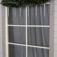 Гирлянда &laquo;Сосульки рифленые&raquo; 2.5 &times; 0.3 м, IP65, прозрачная нить, 192 LED, свечение белое с эффектом стекания, 12 В