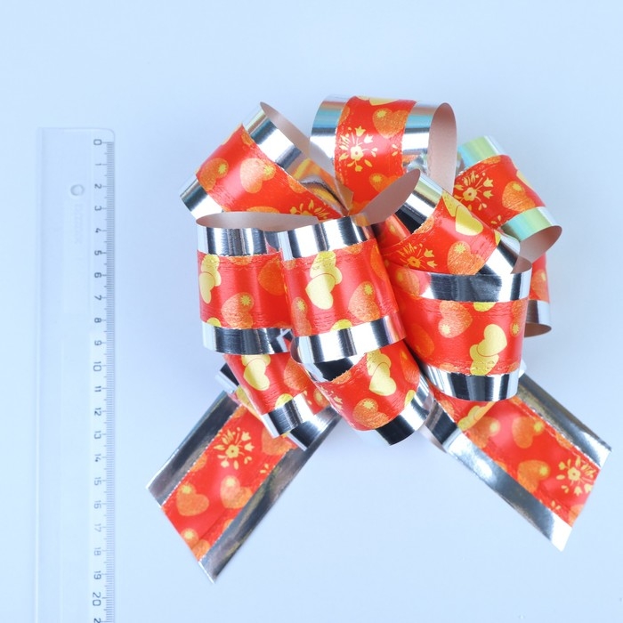 Бант-шар №5, &laquo;Воздушные сердца&raquo;, красный