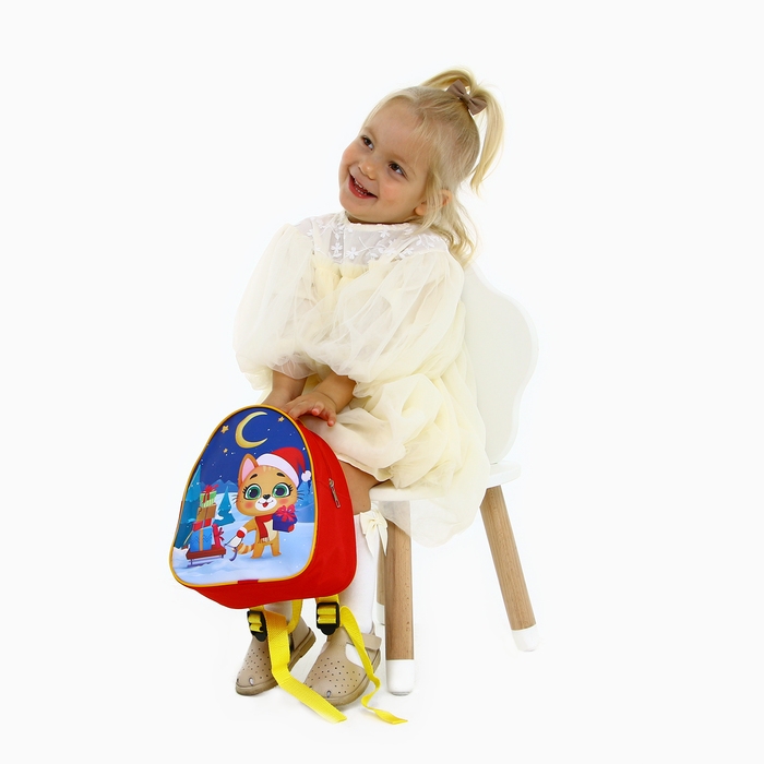 Новогодний детский рюкзак &laquo;Котик с подарками&raquo;, на новый год