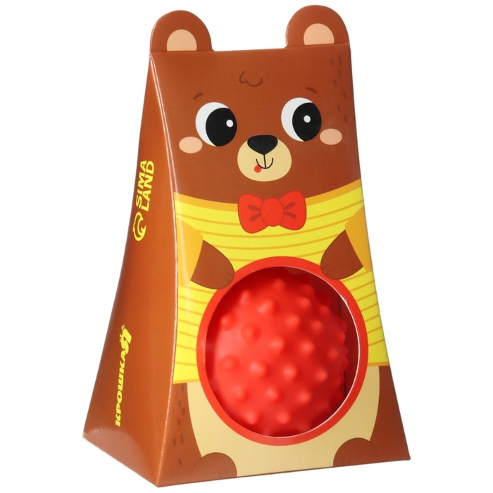 Развивающий тактильный мячик «Мишка», с пищалкой, 1 шт, Крошка Я Развивающий тактильный мячик «Мишка», с пищалкой, 1 шт, Крошка Я
