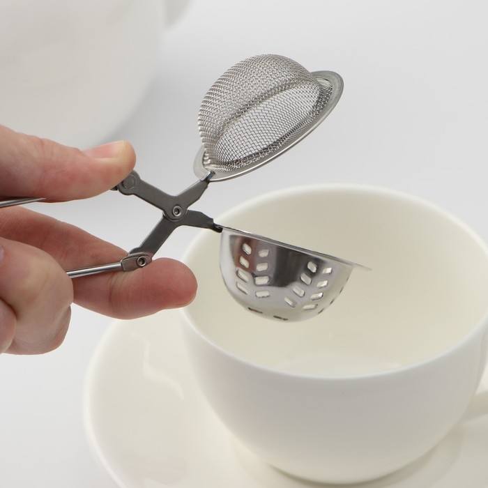 Ситечко для чая Доляна &laquo;Ёлочка&raquo;, 16,5 см, цвет серебристый