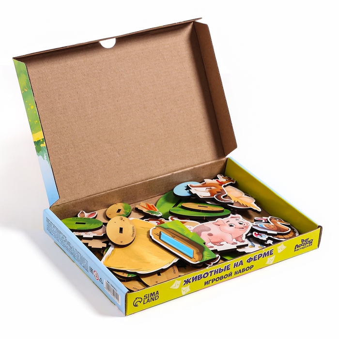 Фигурки животных деревянные &laquo;Ферма. Домашние животные&raquo;