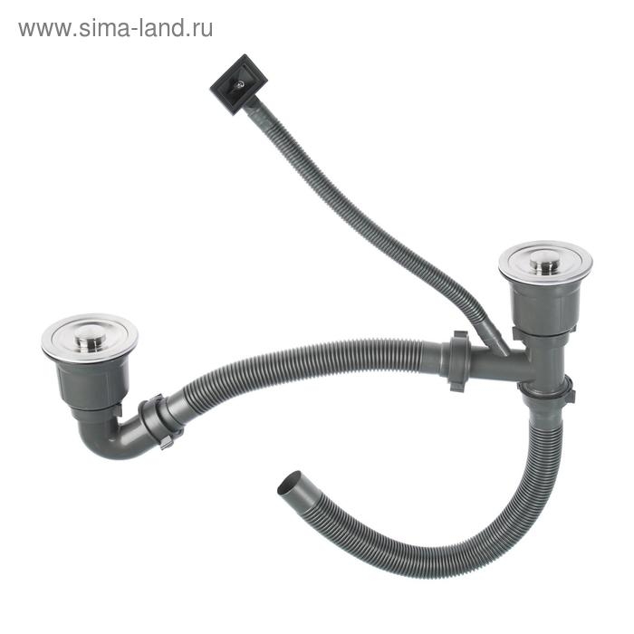 Мойка кухонная GERHANS K37843-S, врезная, двойная, 780х430х220 мм, с сифоном, S = 3.0 и 0.8 мм, глянцевая Мойка кухонная GERHANS K37843-S, врезная, двойная, 780х430х220 мм, с сифоном, S = 3.0 и 0.8 мм, глянцевая