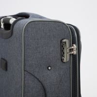 Чемодан средний 52 л (M), отдел на молнии, кодовый замок, с расширением, цвет серый
