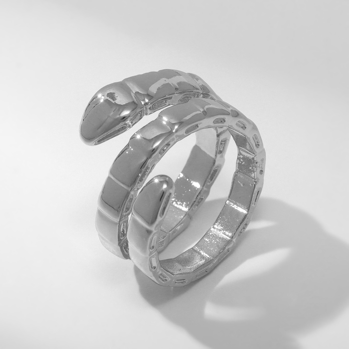 Новый год! Символ года 2025! Кольцо металл &laquo;Змея&raquo; тренд, цвет серебро, размер 16