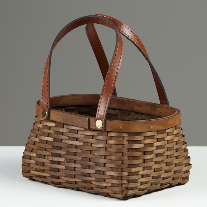 Корзина плетеная, 21 x 16 x 10/22 см, коричневая, секвойя Корзина плетеная, 21 x 16 x 10/22 см, коричневая, секвойя