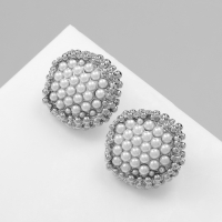 Серьги с жемчугом «Атмосфера» бусинки, цвет белый в серебре Серьги с жемчугом «Атмосфера» бусинки, цвет белый в серебре
