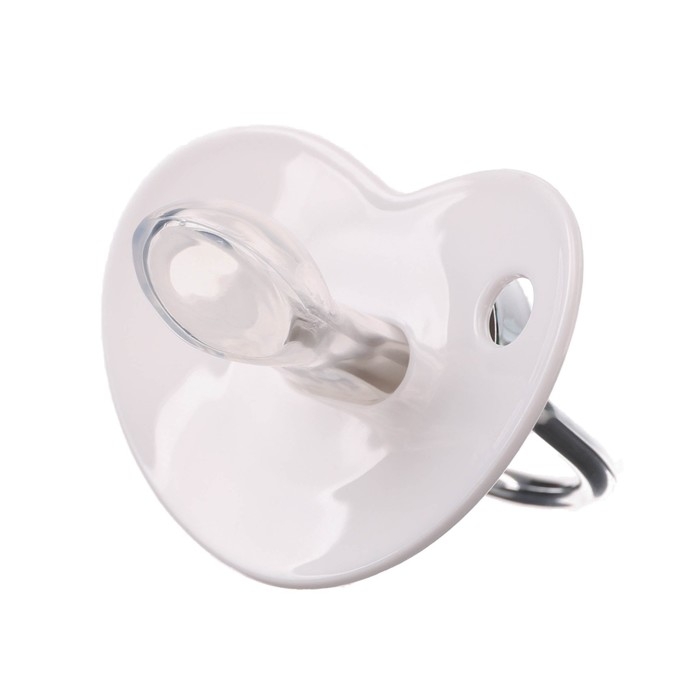 Соска - пустышка силиконовая ортодонтическая &laquo;I LOVE MUM&raquo;, от 6 мес., с колпачком, цвет белый/серебро, стразы