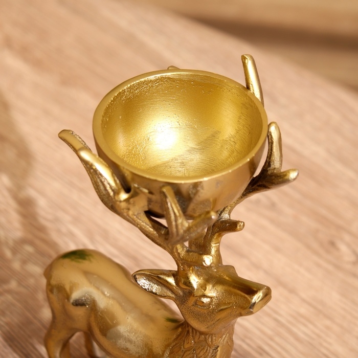 Подсвечник "Оленёнок" алюминий 13х8,5х21 см