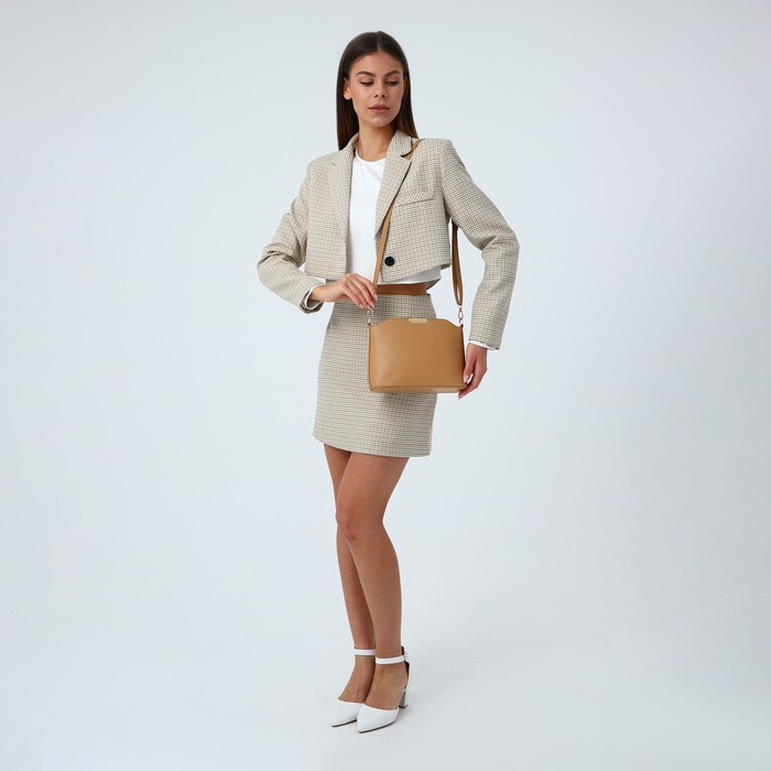 Сумка кросс-боди на молнии, цвет бежевый