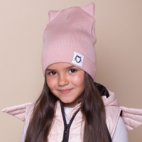 Шапка детская, цвет пудра, размер 50-54 Шапка детская, цвет пудра, размер 50-54