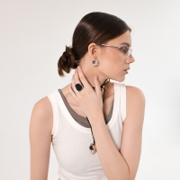 Кольцо &laquo;Стиль&raquo; массивный круг, цвет чёрный в чернёном серебре, 18 размер