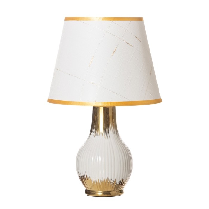 Лампа настольная "Альба" 1х40Вт Е14 белый/золото 24х24х40см