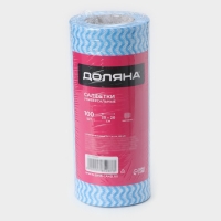 Салфетки для уборки Доляна, рулон, многоразовые, безворсовые, 100 шт, 20&times;20 см, цвет голубой