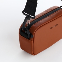 Сумка женская на молнии, TEXTURA, маленький размер, длинный ремень, цвет коричневый Сумка женская на молнии, TEXTURA, маленький размер, длинный ремень, цвет коричневый