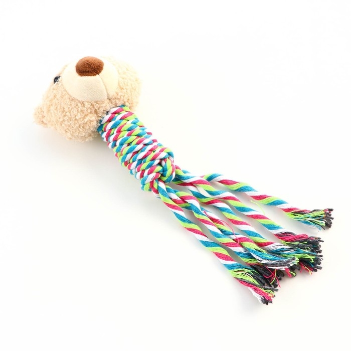 Игрушка мягкая для собак Игрушка мягкая для собак "Медведь" белый, 24 см