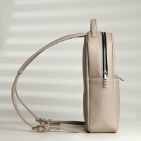 Рюкзак на молнии, TEXTURA, наружный карман, цвет светло-бежевый Рюкзак на молнии, TEXTURA, наружный карман, цвет светло-бежевый