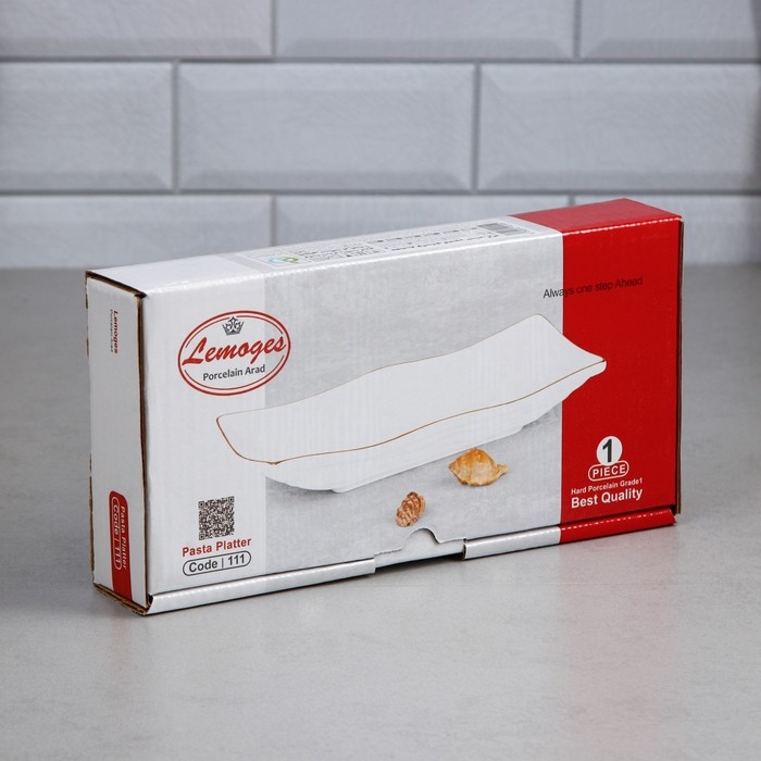 Тарелка для пасты &laquo;Макароны&raquo;, 800 мл, фарфор, Иран