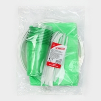 Набор пластиковой одноразовой посуды на 10 персон Не ЗАБЫЛИ! &laquo;На природу&raquo;