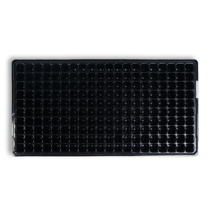 Кассета для выращивания рассады, на 200 ячеек, по 7 мл, из пластика, чёрная, 55 &times; 28 &times; 4 см, Greengo