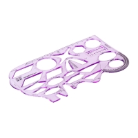 Линейка-трафарет, пластик, с транспортиром, для черчения фигур, МИКС Линейка-трафарет, пластик, с транспортиром, для черчения фигур, МИКС