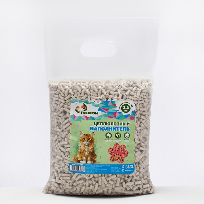 Наполнитель целлюлозный "Пижон"  2,2 кг впитываемость до  5 л