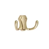 Крючок мебельный CAPPIO HIDDEN, двухрожковый, цвет матовое золото, 2 шт.