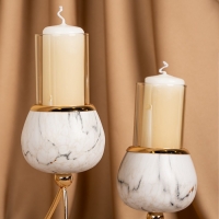 Подсвечник металл, стекло &laquo;Сплетение&raquo; на 4 свечи 47 х 10 х 28 см