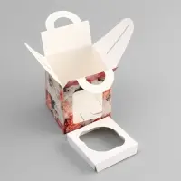 Коробка для 1 капкейка, &laquo;Цветочки&raquo;, 9.2&times;9.2&times;11.1 см