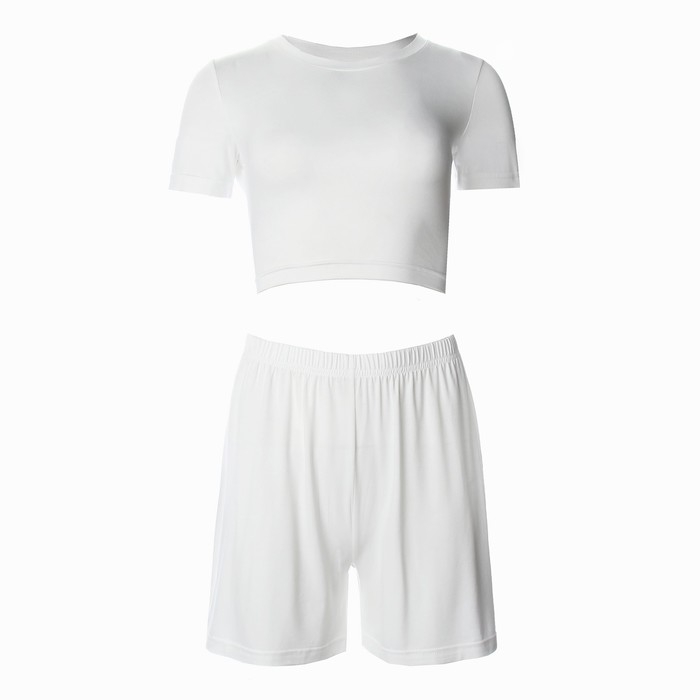 Комплект женский (футболка, шорты) MINAKU: Home collection цвет экрю, р-р 42
