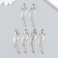 Декор для творчества металл "Попугай" набор 6 шт серебро 1,6х5,5 см Декор для творчества металл "Попугай" набор 6 шт серебро 1,6х5,5 см