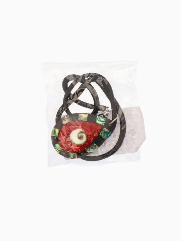 Кулон "Капля" ракушка 25,5 см, цв. чёрно-красный