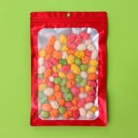 Пакет Зип-лок с окном, с еврослотом, красный, 15.5 х 23.5 см набор 20шт   10460425