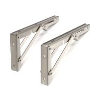 Кронштейн складной для столов и полок ТУНДРА, 2 шт., длина 250 мм, нержавеющая сталь