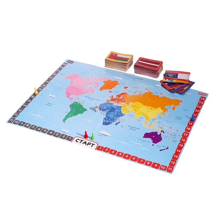 Настольная игра для детей на память &laquo;Путешествие вокруг света&raquo;, от 3 игроков, 12+