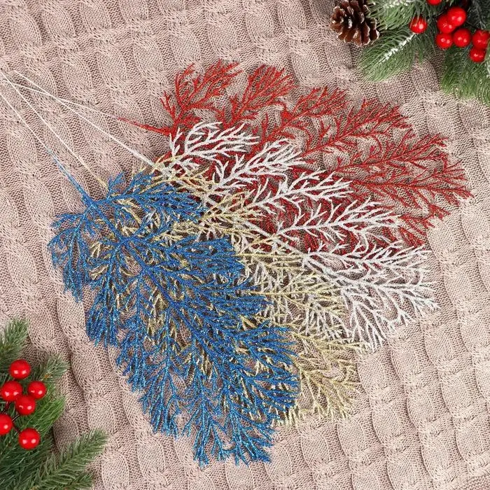 Декор блеск &laquo;Листья&raquo;, h=30 см, МИКС