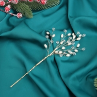 Новогодняя ветка декоративная &laquo;Зимнее волшебство. Хрустальная сказка&raquo;, пластик, 25 см, веточка