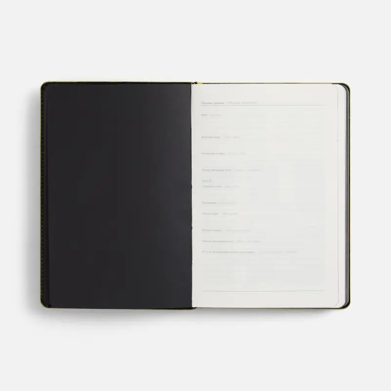 Ежедневник Alanis, недатированный, черный c желтым