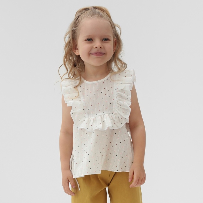 Блузка для девочки MINAKU, цвет белый, рост 128 см