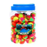 Мяч каучуковый, попрыгунчик &laquo;Время играть&raquo;, в банке, 80 шт