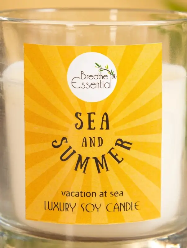 Свеча с кристаллом внутри Sea and Summer "Vacation at Sea" морской, 120 гр