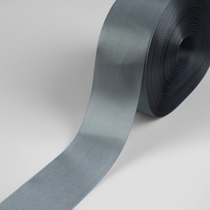 Лента атласная, 50 мм &times; 100 &plusmn; 5 м, цвет серебряный