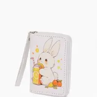 Кошелек дет 07-01-01 Июнь2532 заяц, 12*1,5*9 см, 2 отд+отд/молн, д/карт, белый