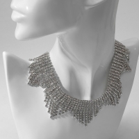 Колье &laquo;Водопад&raquo; сталактиты, цвет белый в серебре, 30 см