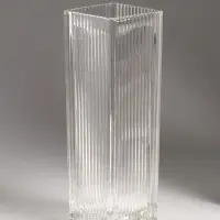 Ваза стекло настольная "Бритт" полосы, 24х8 см, прозрачный