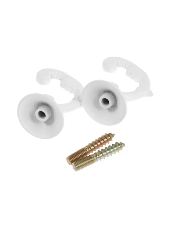 Крючок для штор ТУНДРА KS002, однорожковый, цвет белый, 2 шт