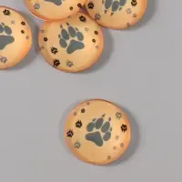 Кабошон стекло для творчества "Круг. Следы волка" 3х3 см