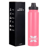 Термос, серия: Экстрим, "Мастер К", 1 л, сохраняет тепло до 8 ч, розовый