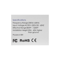 Отпугиватель насекомых и грызунов LRI-54, ультразвуковой, 120 м2, от сети, чёрный
